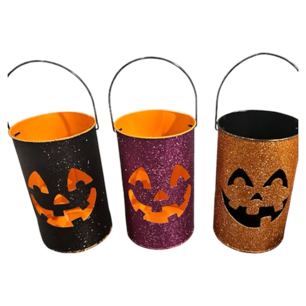 3x Pumpkin Halloween Decorations